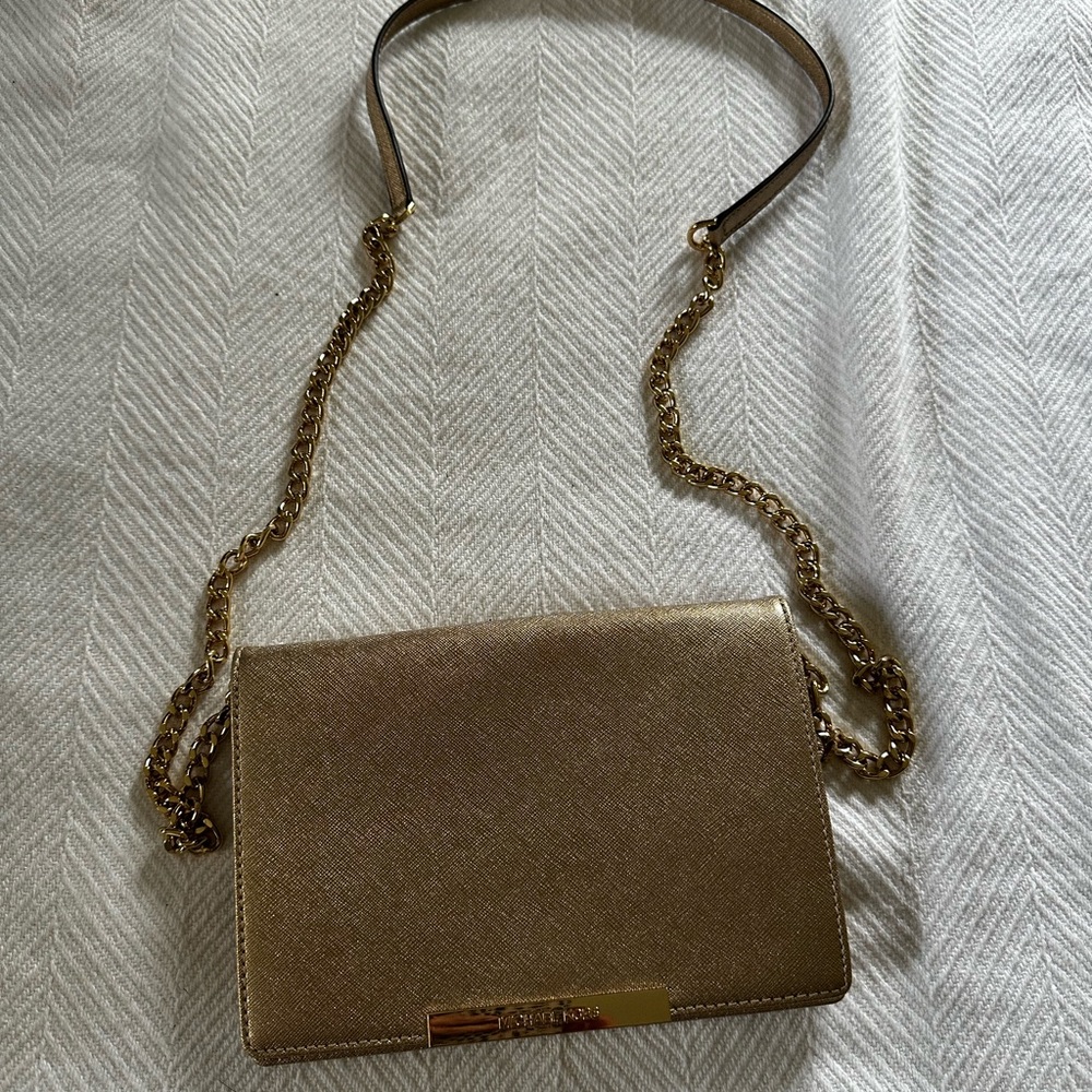 Michael Kors Gold Crossbody Bag with Chain Crossbody Strap - Picture 5 of 8